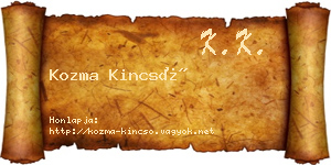 Kozma Kincső névjegykártya