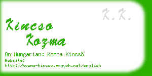 kincso kozma business card